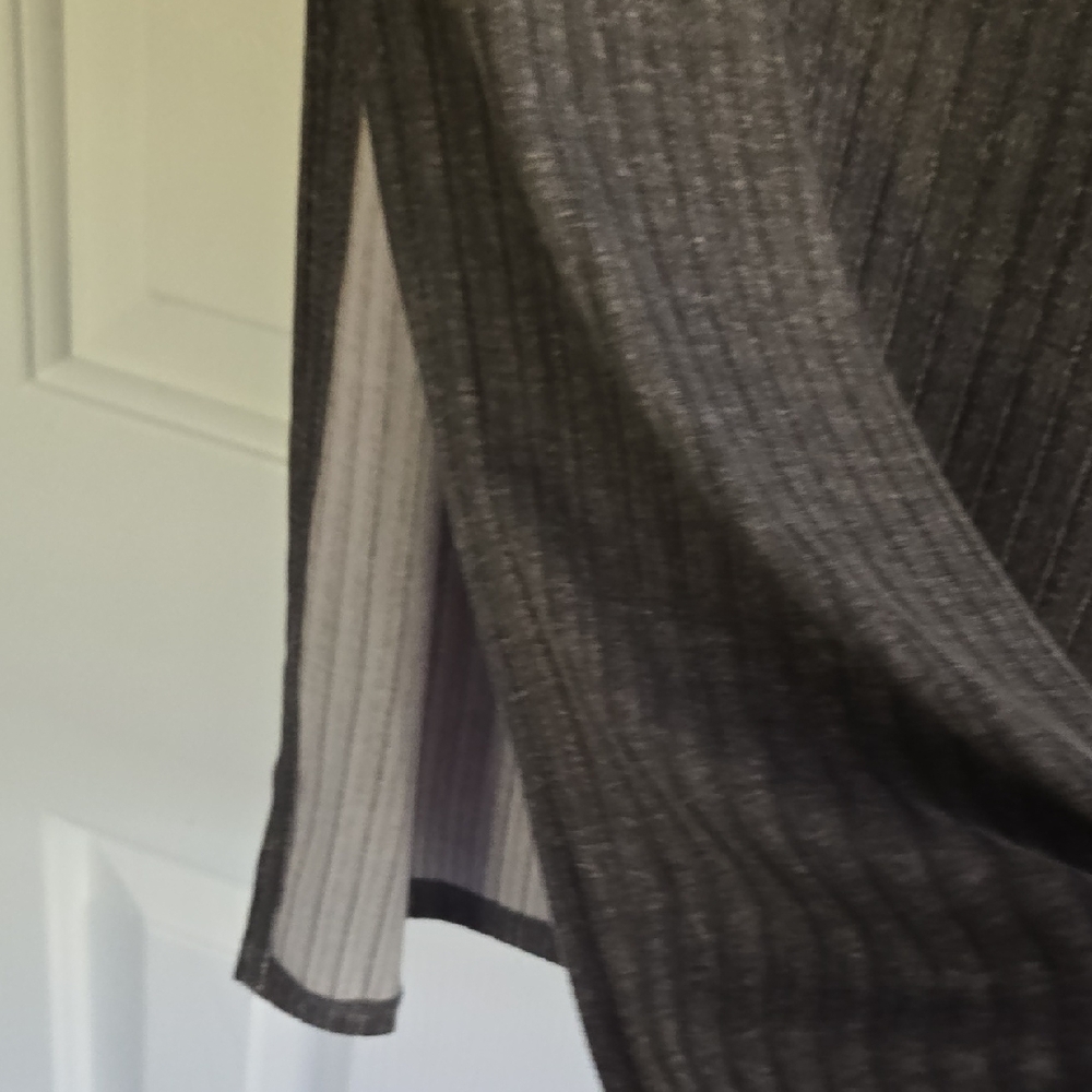 LulaRoe Violet Grey Ribbed Midi Skirt- Lg - Picture 5 of 8